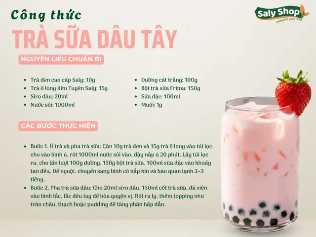Tổng Hợp 4 Cách Làm Trà Sữa Dâu Ngon Tại Nhà: Từ Dâu Tươi, Siro Đến Công Thức Chuẩn Quán