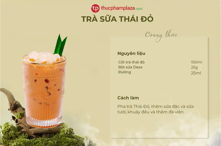 Cách Làm Trà Sữa Thái Đỏ Chuẩn Vị Tại Nhà: Công Thức Chi Tiết, Tỷ Lệ Vàng & Bí Kíp Ủ Trà Đậm Đà