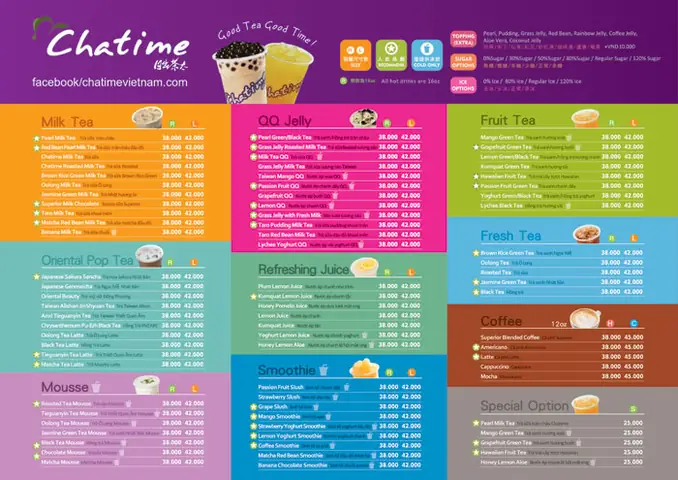 Trà Sữa Chatime: Menu, Giá, Chi Nhánh & Review Chi Tiết 2026 Trà Sữa Chatime: Menu, Giá, Chi Nhánh & Review Chi Tiết 2026