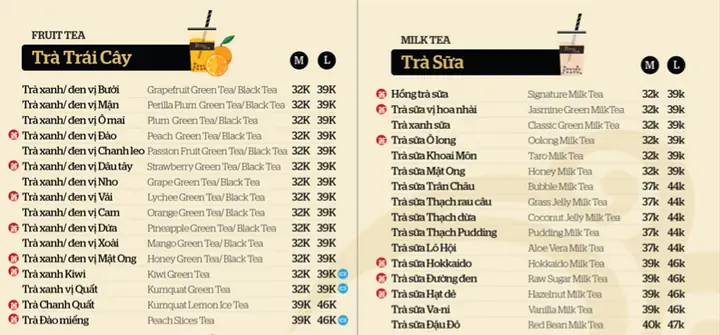 Menu Trà Sữa Ding Tea Mới Nhất: Danh Sách Đồ Uống & Bảng Giá Chi Tiết