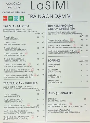 Menu Trà Sữa Lasimi Mới Nhất 2026: Giá Tiền Chi Tiết, Món Signature & Cách Đặt Hàng
