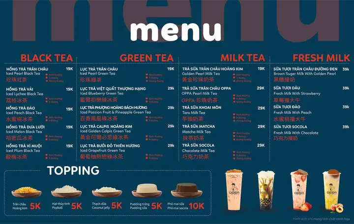 Tìm Chi Nhánh Trà Sữa Oppa Gần Bạn: Hệ Thống Cửa Hàng, Menu Giá Mới & Ưu Đãi Hôm Nay