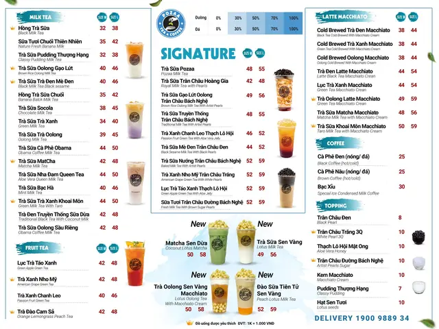 Menu Trà Sữa Pozaa Tea 2026: Giá Cả, Địa Chỉ Quán & Cách Đặt Hàng Online Nhanh