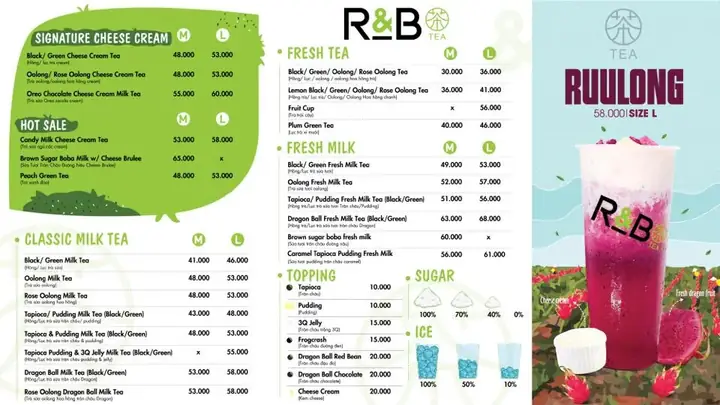 Menu Trà Sữa R&b Tea Mới Nhất: Giá, Địa Chỉ Chi Nhánh & Cách Order Online