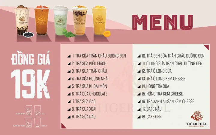 Review Trà Sữa Tiger Hill: Menu Giá, Địa Chỉ Chi Nhánh Hà Nội & Cách Đặt Online Ưu Đãi