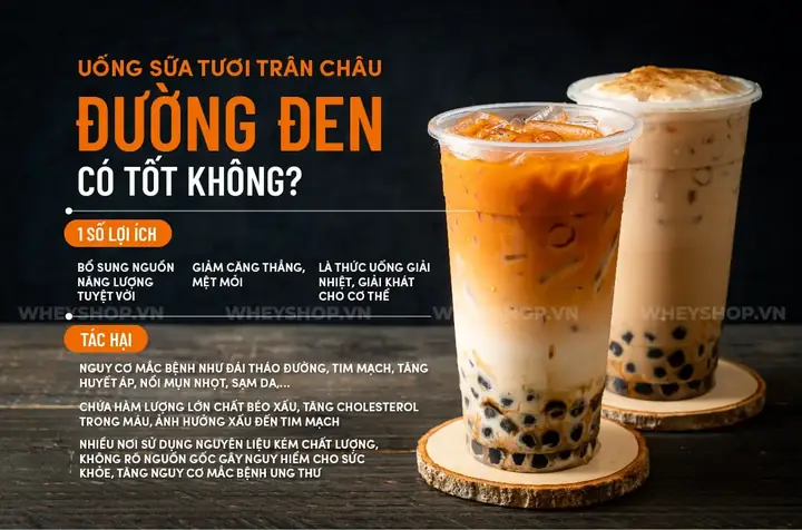 Sữa Tươi Trân Châu Đường Đen Bao Nhiêu Calo? Bảng Chi Tiết Theo Size, Topping & Cách Uống Không Tăng Cân