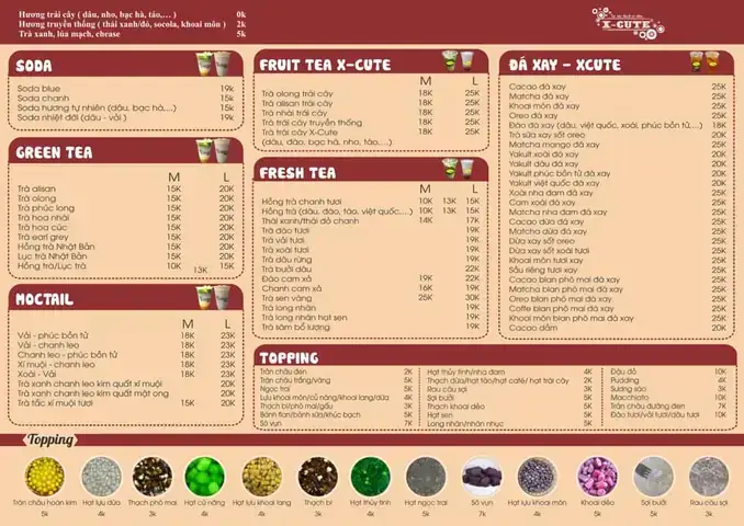 Menu Trà Sữa X-cute 2026: Giá Cả, Địa Chỉ Chi Nhánh Tp.hcm & Cách Đặt Hàng Online