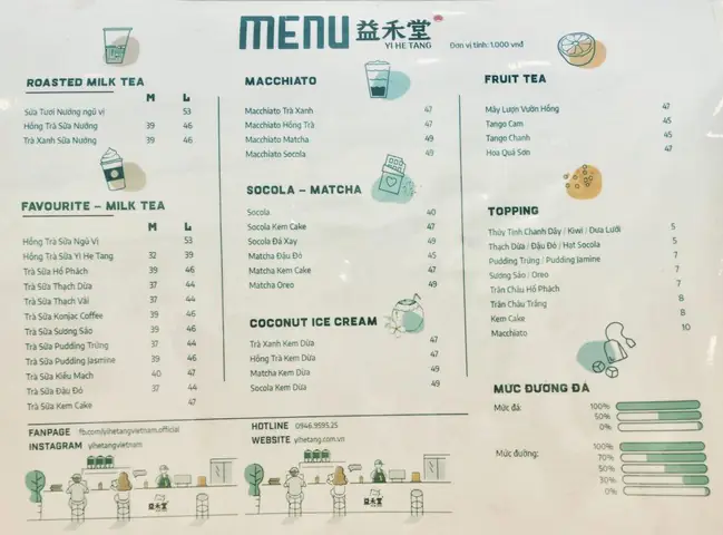 Menu Trà Sữa Yi He Tang Mới Nhất: Danh Sách Món & Bảng Giá Chi Tiết 2026