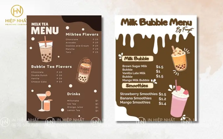 Tổng Hợp Mẫu Menu Trà Sữa Đẹp, Chuẩn In Ấn: 100+ Template Miễn Phí (psd, Ai, Canva, Vector)
