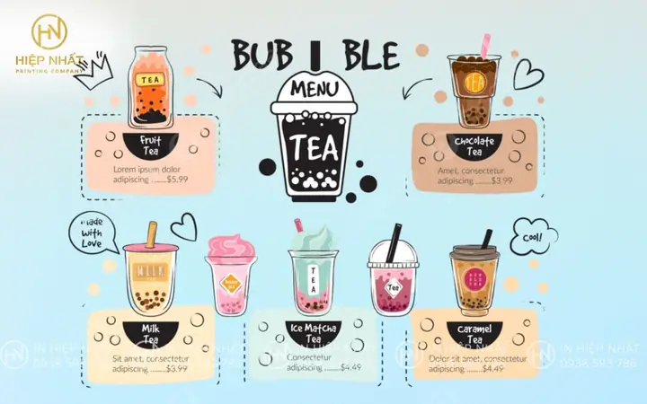 Tổng Hợp Mẫu Menu Trà Sữa Đẹp, Chuẩn In Ấn: 100+ Template Miễn Phí (psd, Ai, Canva, Vector)