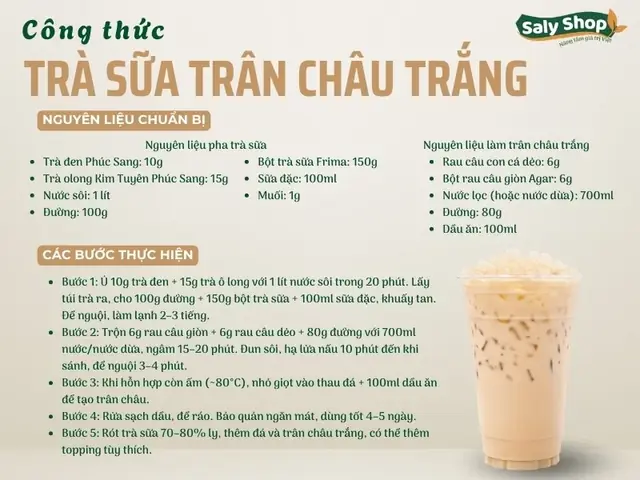 Cách Làm Trà Sữa Trân Châu Trắng Giòn Dai Chuẩn Vị Quán Tại Nhà Đơn Giản