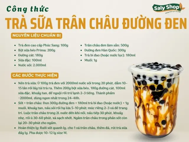 Cách Nấu Trà Sữa Chân Trâu Ngon Tại Nhà — Công Thức Chi Tiết Từng Bước