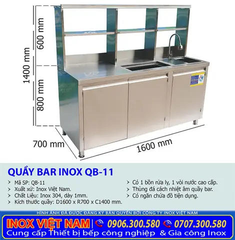Kích Thước Quầy Pha Chế Chuẩn: Chiều Cao, Sâu, Dài Theo Từng Loại Hình Kinh Doanh