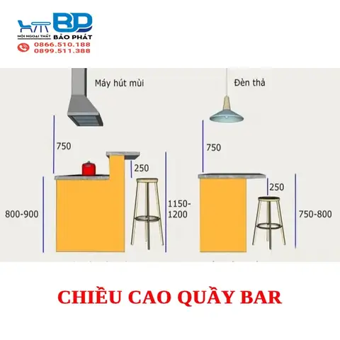Kích Thước Quầy Pha Chế Chuẩn: Chiều Cao, Sâu, Dài Theo Từng Loại Hình Kinh Doanh