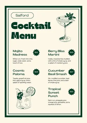 Cách Xây Dựng Menu Cocktail Hoàn Hảo: Quy Trình, Phân Loại, Công Thức & Mẹo Thiết Kế Chuyên Nghiệp
