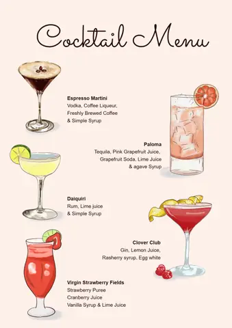 Cách Xây Dựng Menu Cocktail Hoàn Hảo: Quy Trình, Phân Loại, Công Thức & Mẹo Thiết Kế Chuyên Nghiệp