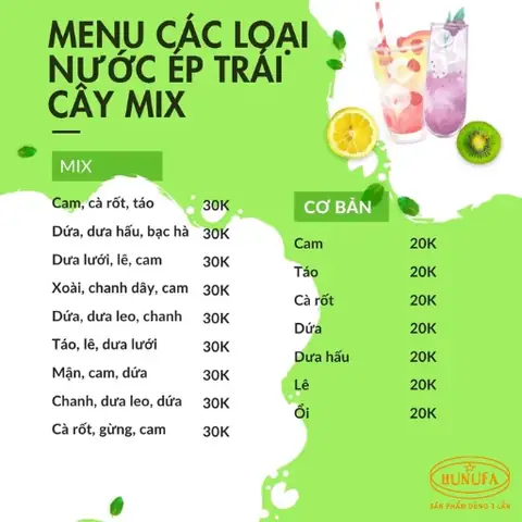 Tổng Hợp Menu 100+ Công Thức Mix Nước Ép Trái Cây Ngon, Đẹp Mắt, Tốt Cho Sức Khỏe