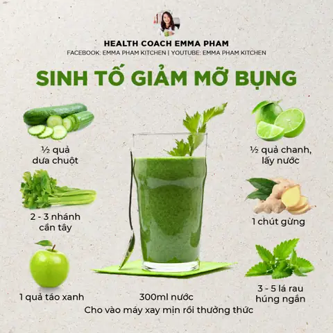 Tổng Hợp Công Thức Sinh Tố Rau Xanh Giảm Cân, Đẹp Da Dễ Làm Tại Nhà