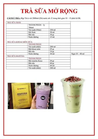 Công Thức Trà Sữa Gong Cha: Cách Pha Chế Ngon Như Ngoài Tiệm Ngay Tại Nhà