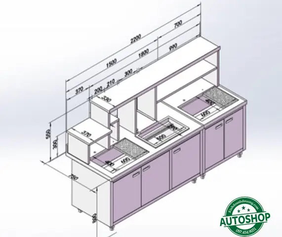 Kích Thước Chuẩn Quầy Pha Chế: Số Liệu Chiều Cao, Rộng, Sâu Theo Từng Loại Hình