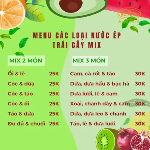 Tổng Hợp 100+ Công Thức & Mẫu Menu Nước Ép Trái Cây Mix Đẹp, Chuẩn Vị Cho Gia Đình & Kinh Doanh