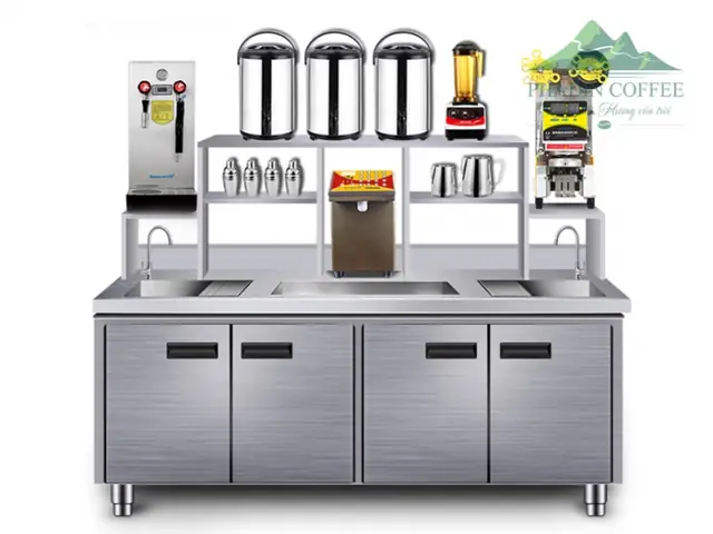 Quầy Pha Chế Trà Sữa Inox: Báo Giá, Kích Thước Chuẩn, Chất Liệu 201/304 & Cách Chọn Mẫu Phù Hợp